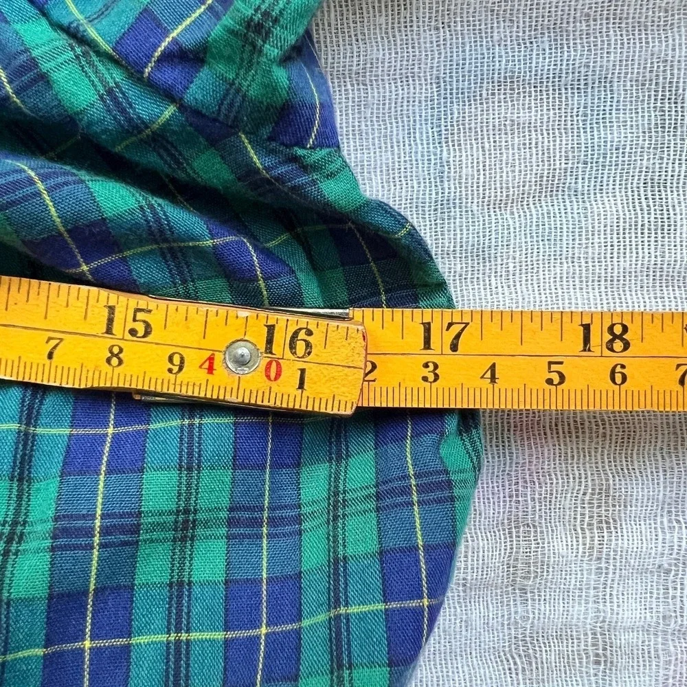 Plaid Lace Ruffle Dress‎ Girls 2T Green Tartan Prairie Cottagecore